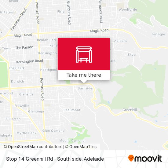 Stop 14 Greenhill Rd - South side map