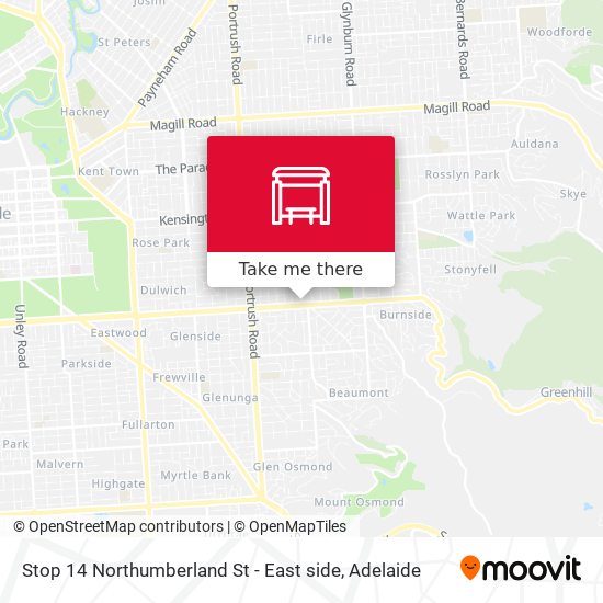 Stop 14 Northumberland St - East side map