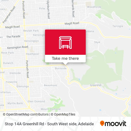 Stop 14A Greenhill Rd - South West side map