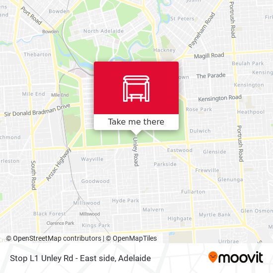 Stop L1 Unley Rd - East side map