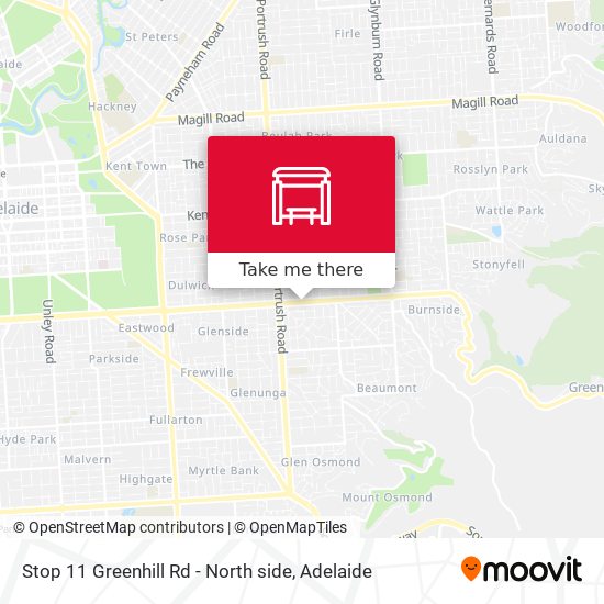 Stop 11 Greenhill Rd - North side map