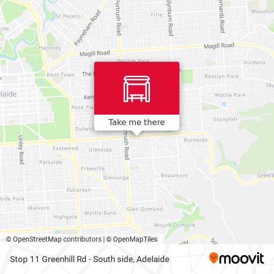Stop 11 Greenhill Rd - South side map
