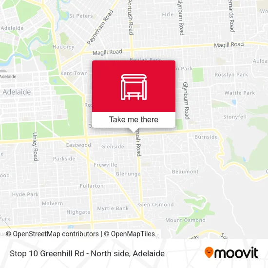 Stop 10 Greenhill Rd - North side map