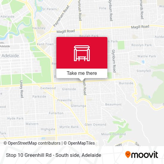 Stop 10 Greenhill Rd - South side map
