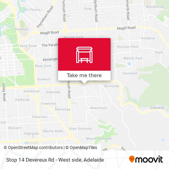 Stop 14 Devereux Rd - West side map