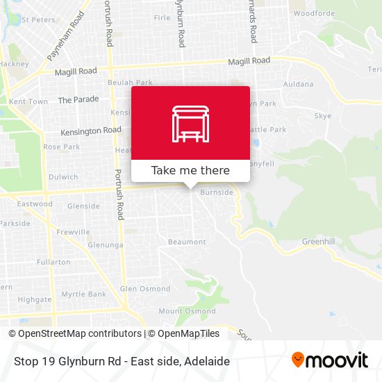 Stop 19 Glynburn Rd - East side map