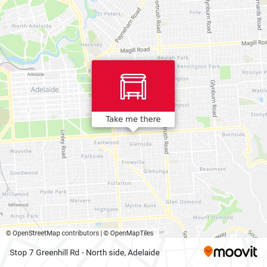Stop 7 Greenhill Rd - North side map