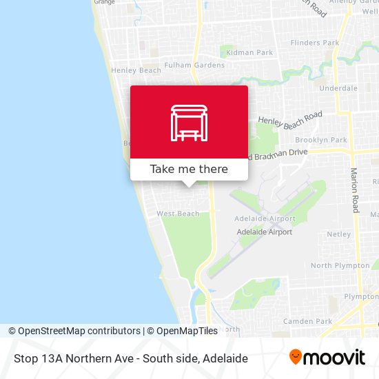 Stop 13A Northern Ave - South side map