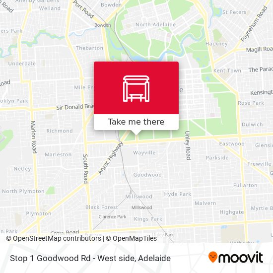 Mapa Stop 1 Goodwood Rd - West side