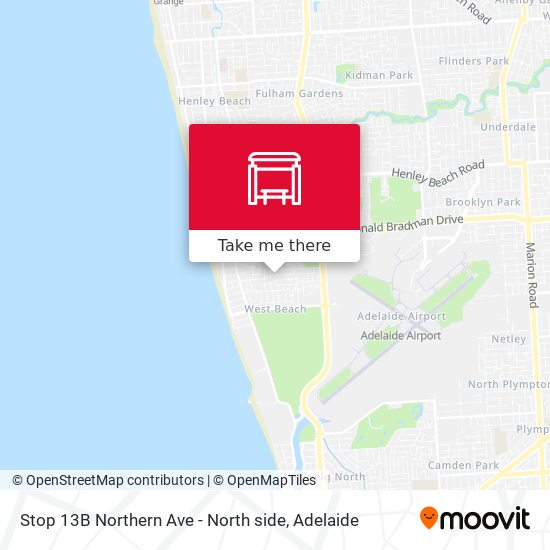 Stop 13B Northern Ave - North side map