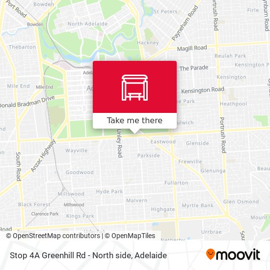 Stop 4A Greenhill Rd - North side map
