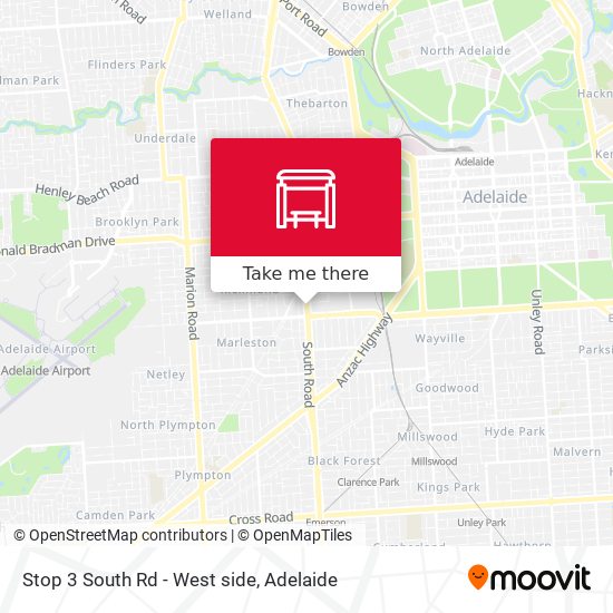 Stop 3 South Rd - West side map