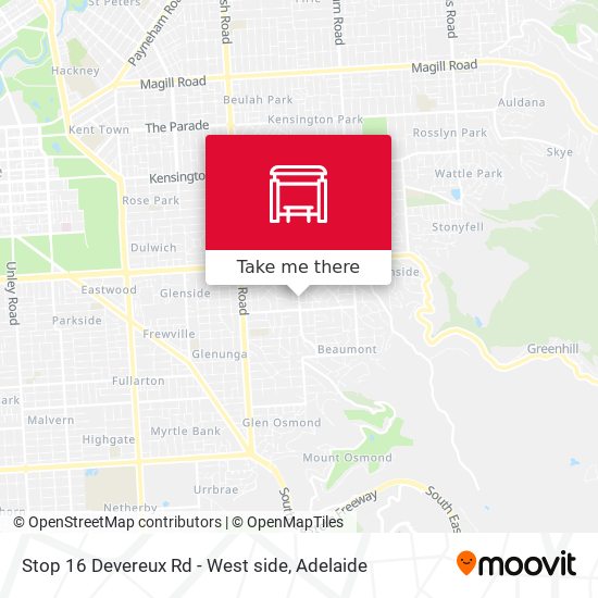 Stop 16 Devereux Rd - West side map