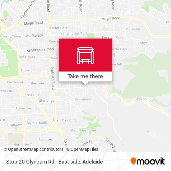 Stop 20 Glynburn Rd - East side map