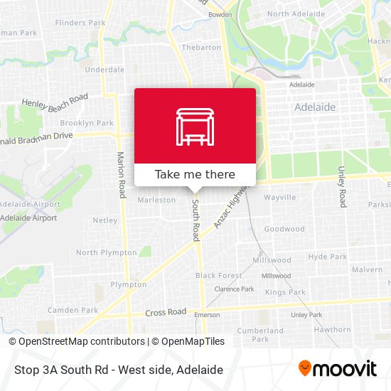 Stop 3A South Rd - West side map