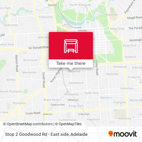 Stop 2 Goodwood Rd - East side map