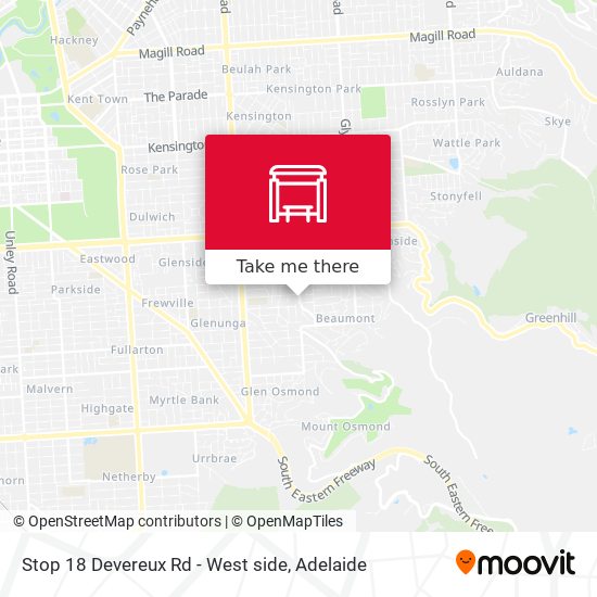 Mapa Stop 18 Devereux Rd - West side