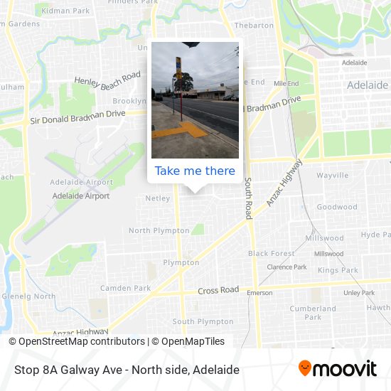 Stop 8A Galway Ave - North side map