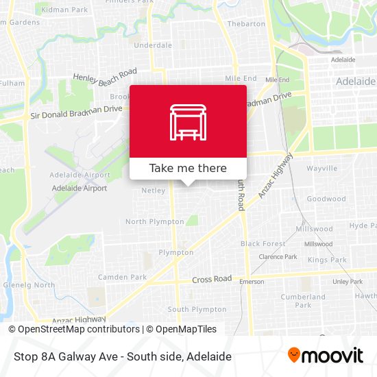 Stop 8A Galway Ave - South side map