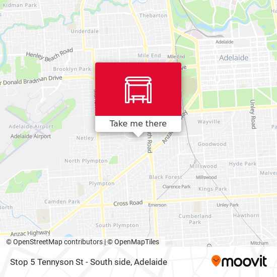 Stop 5 Tennyson St - South side map