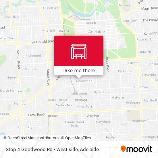 Mapa Stop 4 Goodwood Rd - West side