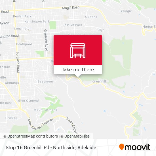 Stop 16 Greenhill Rd - North side map