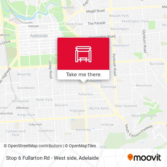 Stop 6 Fullarton Rd - West side map