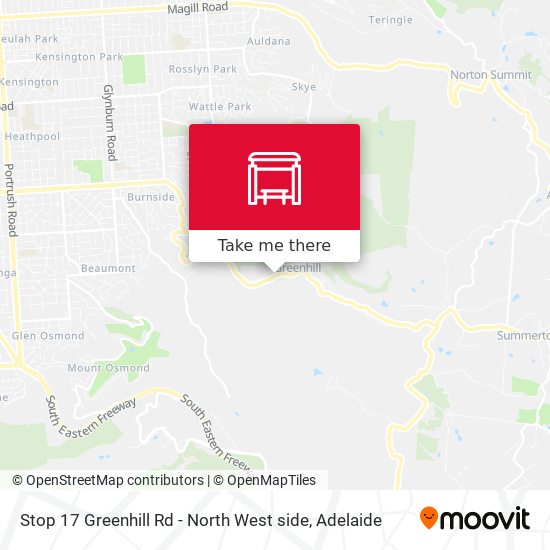 Stop 17 Greenhill Rd - North West side map
