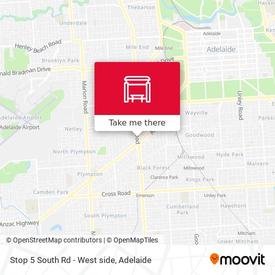 Stop 5 South Rd - West side map
