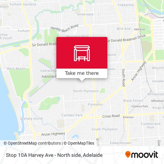Stop 10A Harvey Ave - North side map