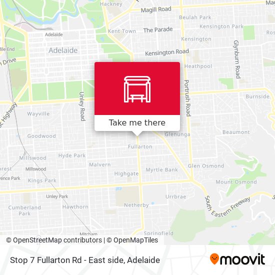 Stop 7 Fullarton Rd - East side map