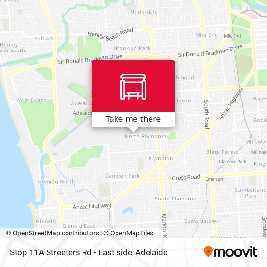 Stop 11A Streeters Rd - East side map
