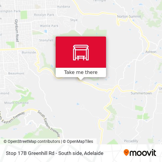Stop 17B Greenhill Rd - South side map