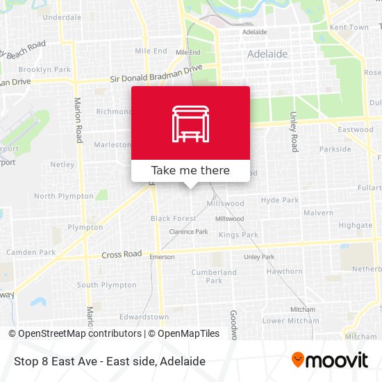 Stop 8 East Ave - East side map