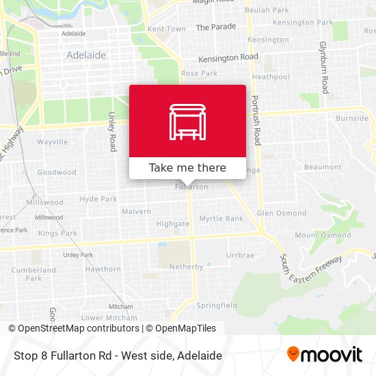 Stop 8 Fullarton Rd - West side map