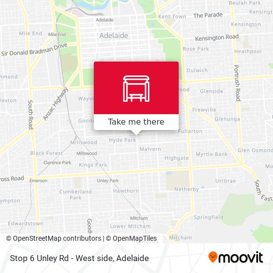 Stop 6 Unley Rd - West side map