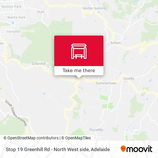 Stop 19 Greenhill Rd - North West side map