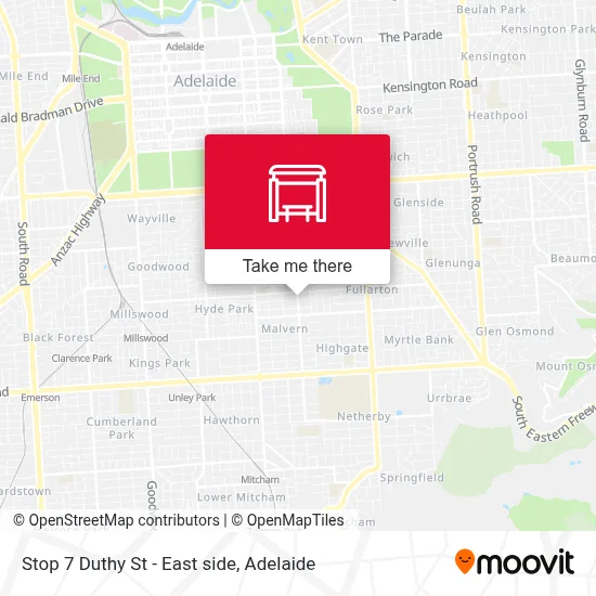 Mapa Stop 7 Duthy St - East side