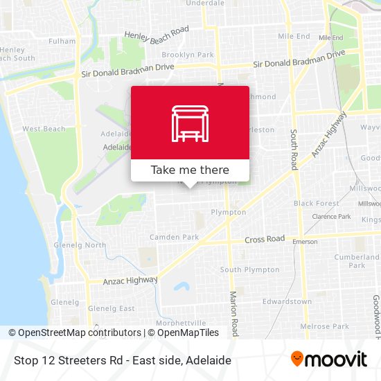 Stop 12 Streeters Rd - East side map