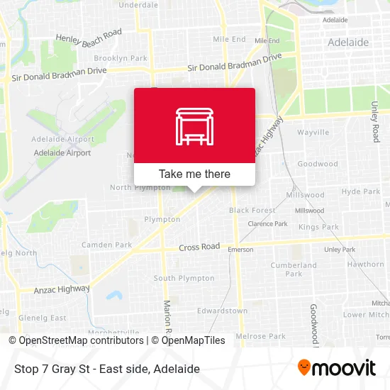 Mapa Stop 7 Gray St - East side