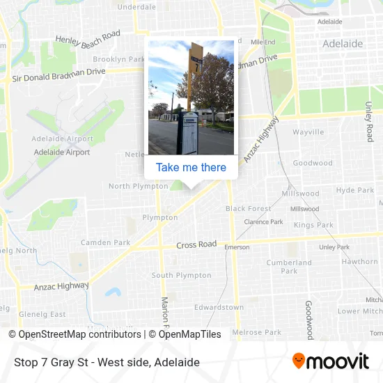 Mapa Stop 7 Gray St - West side