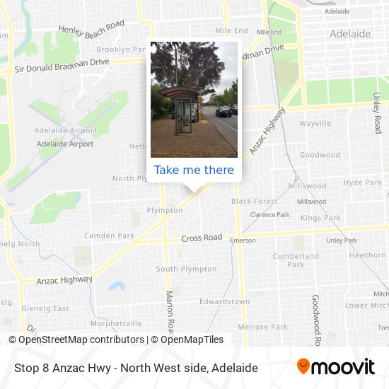 Stop 8 Anzac Hwy - North West side map