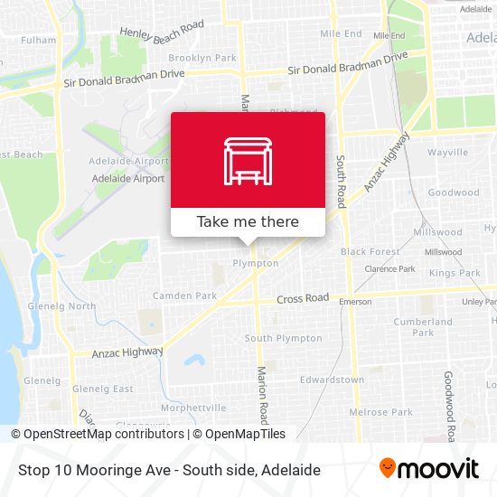 Stop 10 Mooringe Ave - South side map