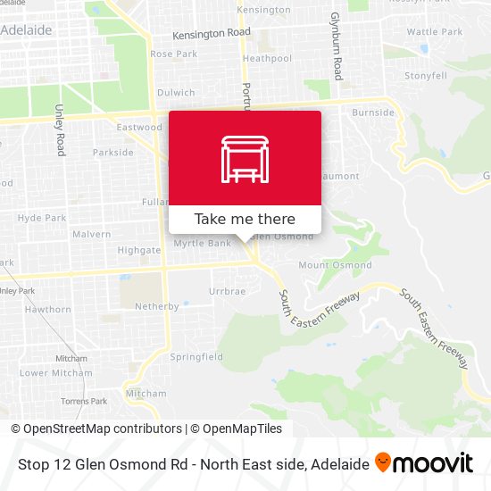 Mapa Stop 12 Glen Osmond Rd - North East side