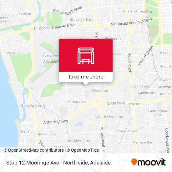 Stop 12 Mooringe Ave - North side map