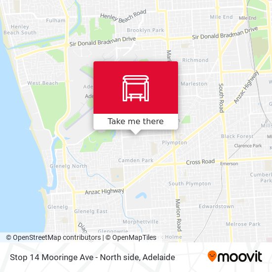 Stop 14 Mooringe Ave - North side map