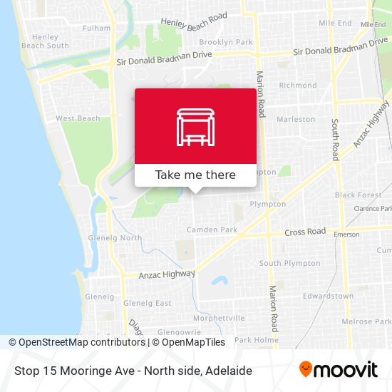Stop 15 Mooringe Ave - North side map