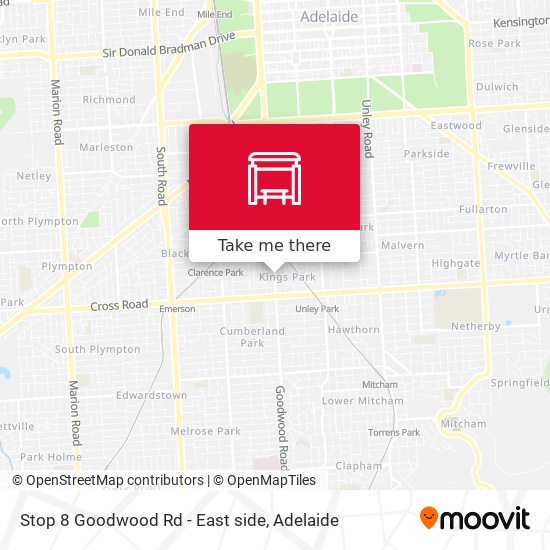 Mapa Stop 8 Goodwood Rd - East side