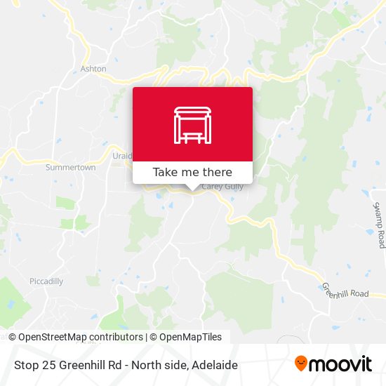 Stop 25 Greenhill Rd - North side map