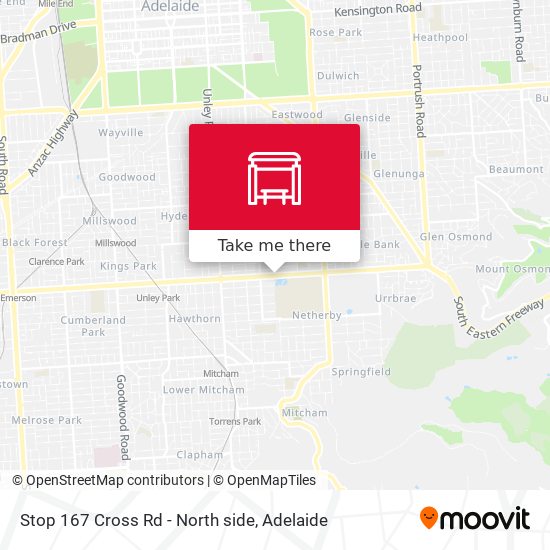 Stop 167 Cross Rd - North side map